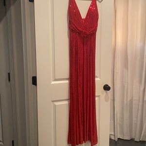 Sequence long red dress